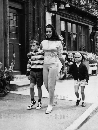 Elizabeth Taylor et deux de ses enfants