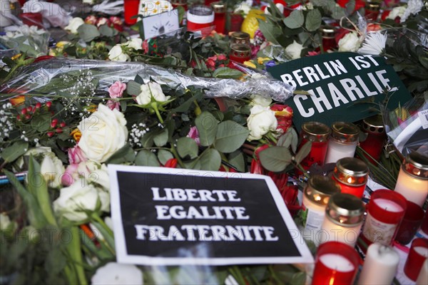 Manifestation à Berlin contre l'attentat de Charlie Hebdo