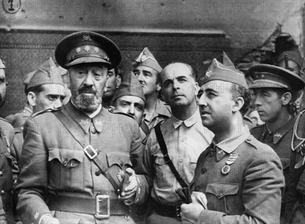 Le général Francisco Franco et José Moscardo, 1936