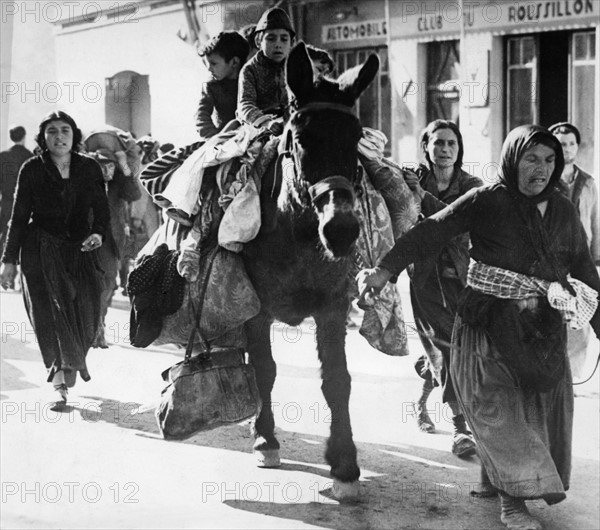 Réfugiés espagnols arrivant en France, 1939