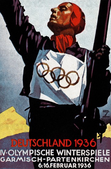 Affiche des JO d'hiver de Garmisch-Partenkirchen 1936