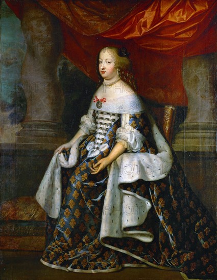 Beaubrun, Portrait en pied de la reine Marie-Thérèse, infante d'Espagne, en grand costume royal