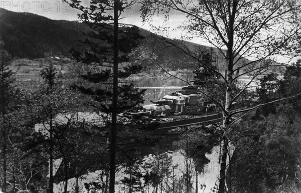 Battleship TIRPITZ in Faettenfjord, 1942