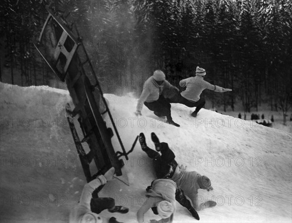 Accident de luge à Saint Moritz, 1917