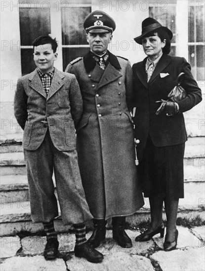 Erwin Rommel avec sa femme Lucie et son fils Manfred