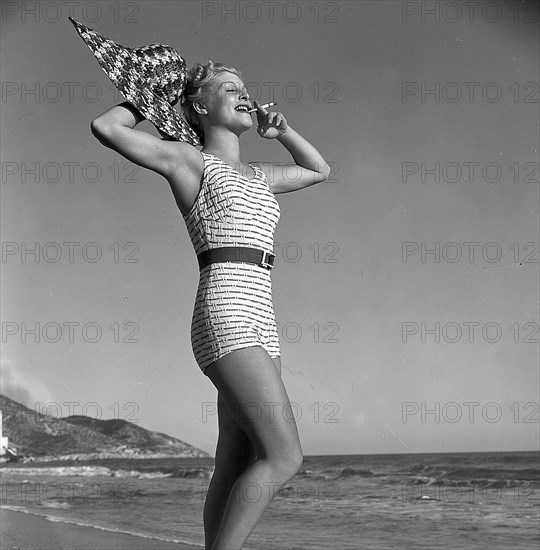 Blonde beauty in her bathing suit