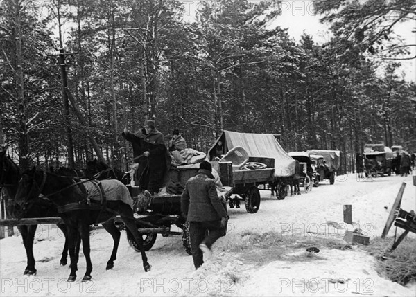 Train de réfugiés venant des territoires d'Allemagne de l'Est, 1945