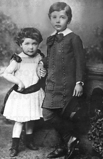Albert Einstein and his sister Maria as children
