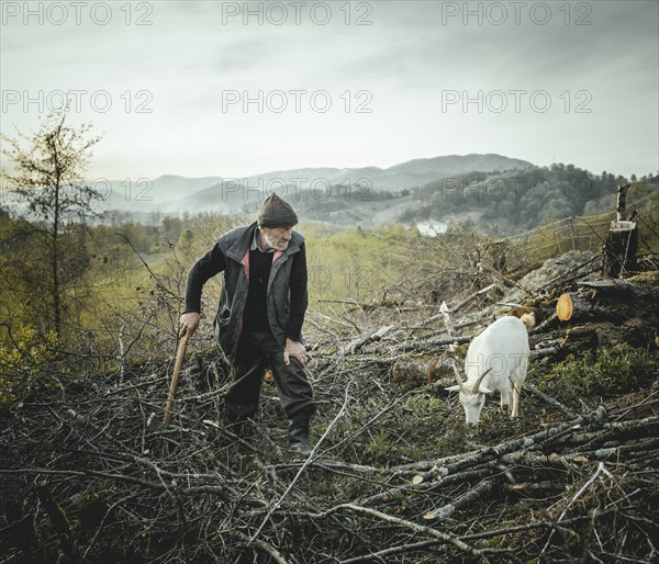 Shepherd with goat in Arasadzikh