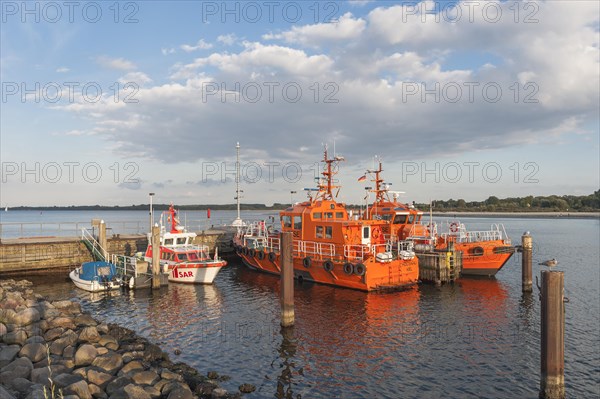 Pilot boats in the mouth of the Trave