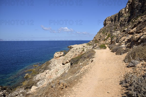 Hiking trail on the island of Levanzo