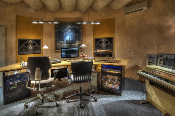 Recording room in a music studio