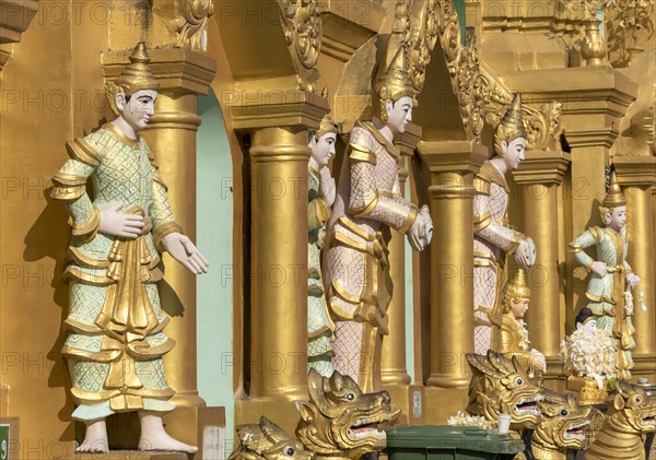 Nat spirit statues at Shwedagon Pagoda