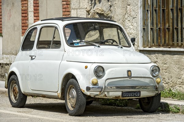 Old white FIAT Nuova 500 L