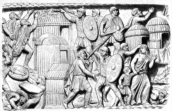 Destruction of a Germanic village by the Romans