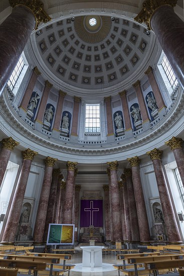 Altar room with dome of the catholic parish church St. Elisabeth