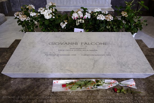 Tomb with memorial plaque for Giovanni Falcone