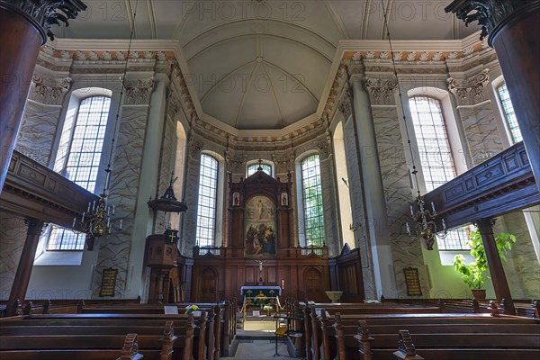 Interior with altar of Baroque Schelf Church