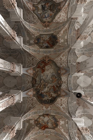 Vaulted ceiling with frescos by the Asam brothers