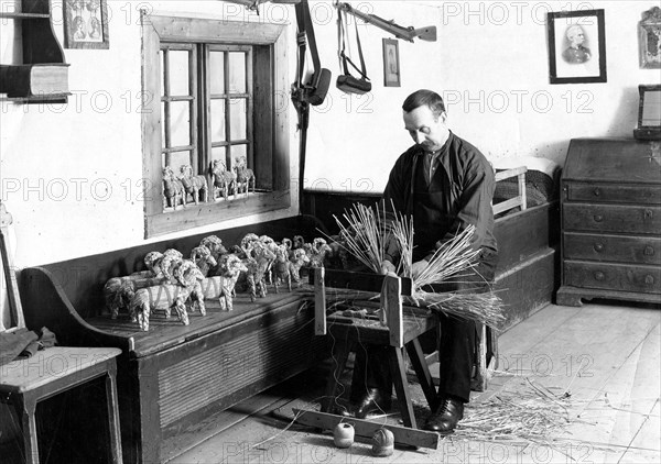 Handmade straw-horse ca. 1930