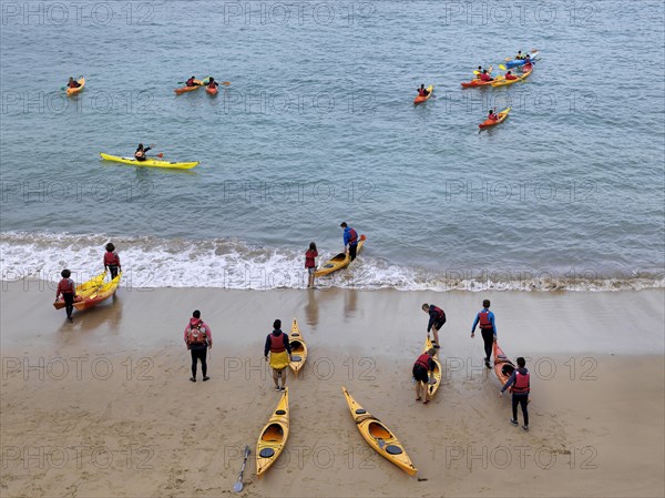 Group on the beach during Sea Kayak Training