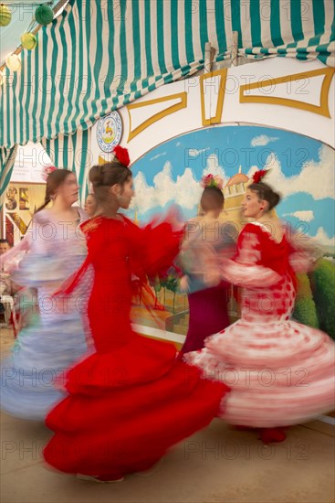 Dancing young spanish women