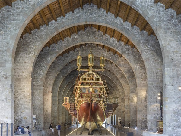 Replica of a rowing galley from the 16th century