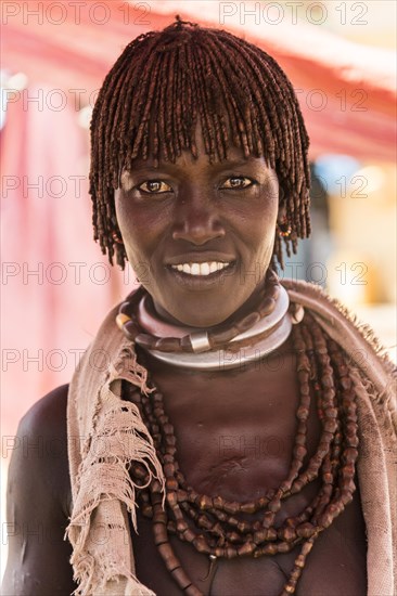 Woman of the Hamer tribe with necklace