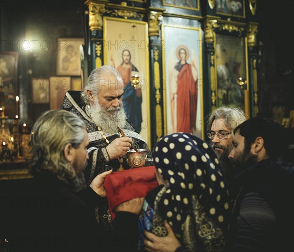 Famous exorcist father Sergei in Okhamchira