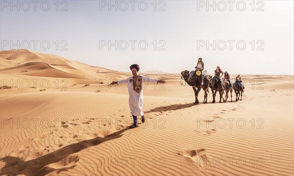 Tourists with Bedouin guide