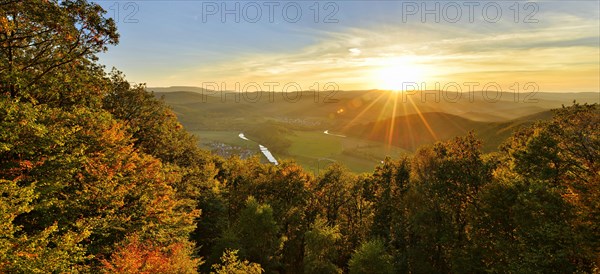 Sunset on the Teufelskanzel in autumn