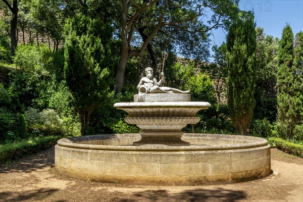 Garden of Abbaye Sainte-Marie de Fontfroide or Fontfroide Abbey near Narbonne