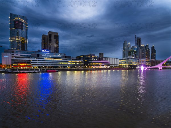 High-rise buildings at the south dock on the river Rio de la Plata