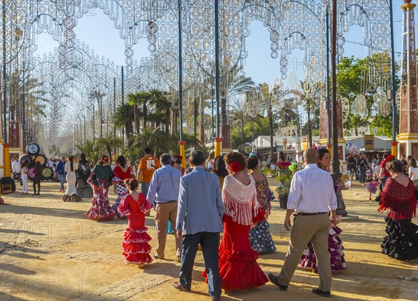 Spaniards in traditional festive dress