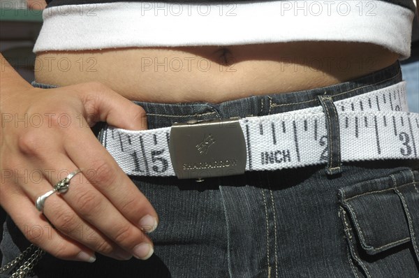 Belts as tape measure for belly circumference