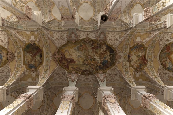 Vaulted ceiling with frescos by the Asam brothers