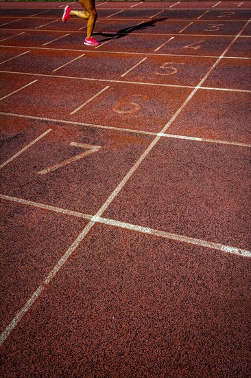 Lines on an athletics track