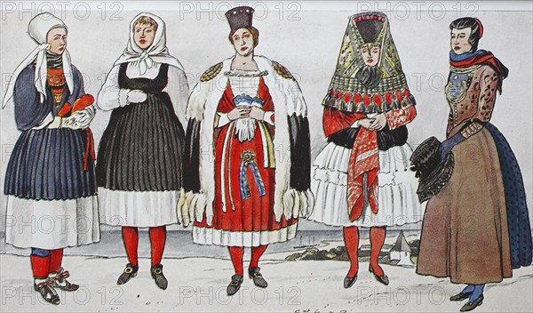 People in traditional costumes