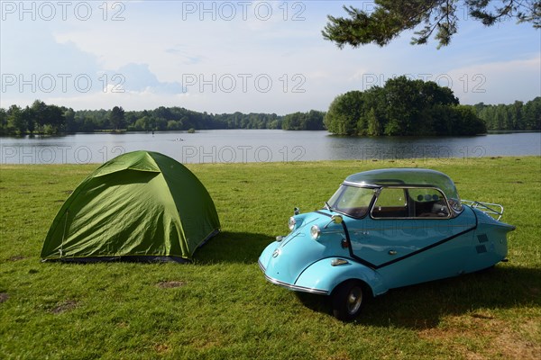 Messerschmitt cabin scooter on campground