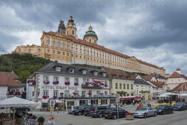 View to the monastery from the town hall square