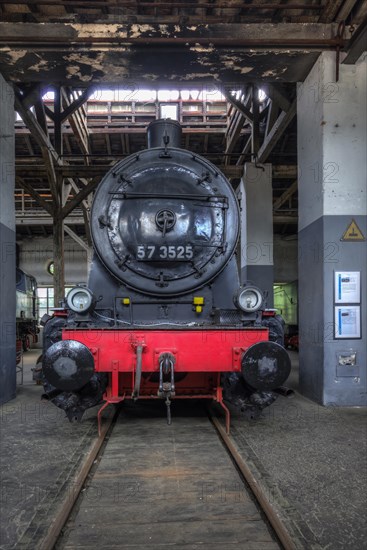 Freight locomotive 57 3525 from 1926 in the locomotive shed