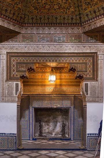 Interior with fireplace