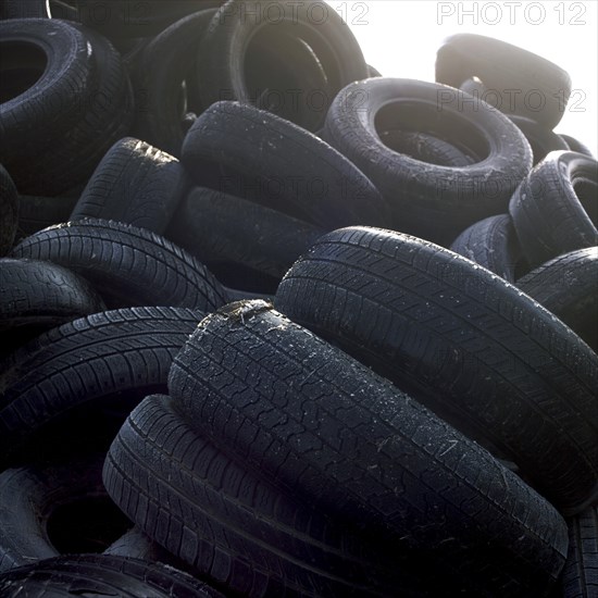 Pile of old worn tires