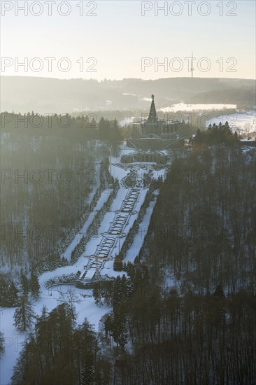 Statue of Hercules in winter