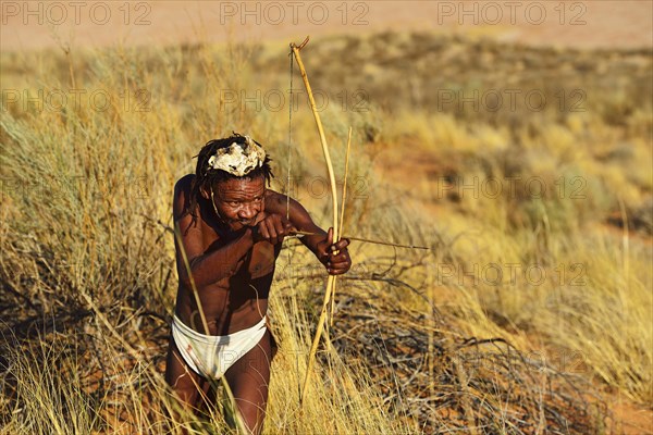 Bushman of the San people hunting