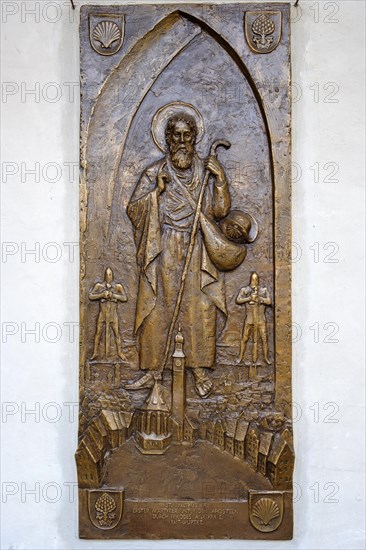 Bronze relief with St. James