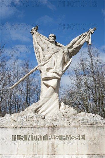 Monument with skeleton statue