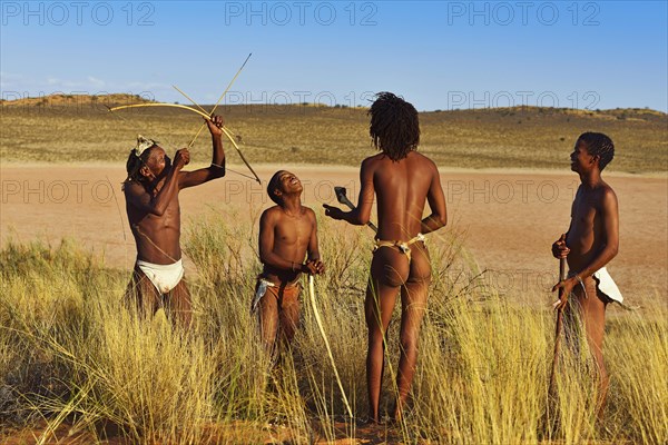 Bushmen of the San people hunting