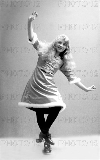 Woman with roller skates