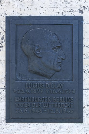 Memorial plaque at Tempelhof Airport by Lucius D. Clay
